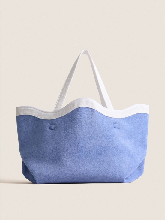 Tuckernuck Handbags - TUCKERNUCK ACCESSORIES Blue & White Terrycloth August Tote Beach Bag - NWT